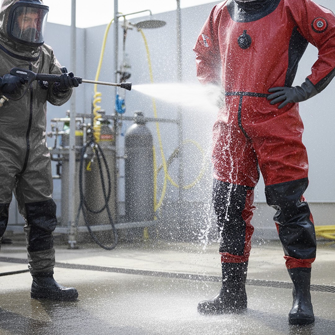 Decontaminazione HazDry con lavaggio ad alta pressione
