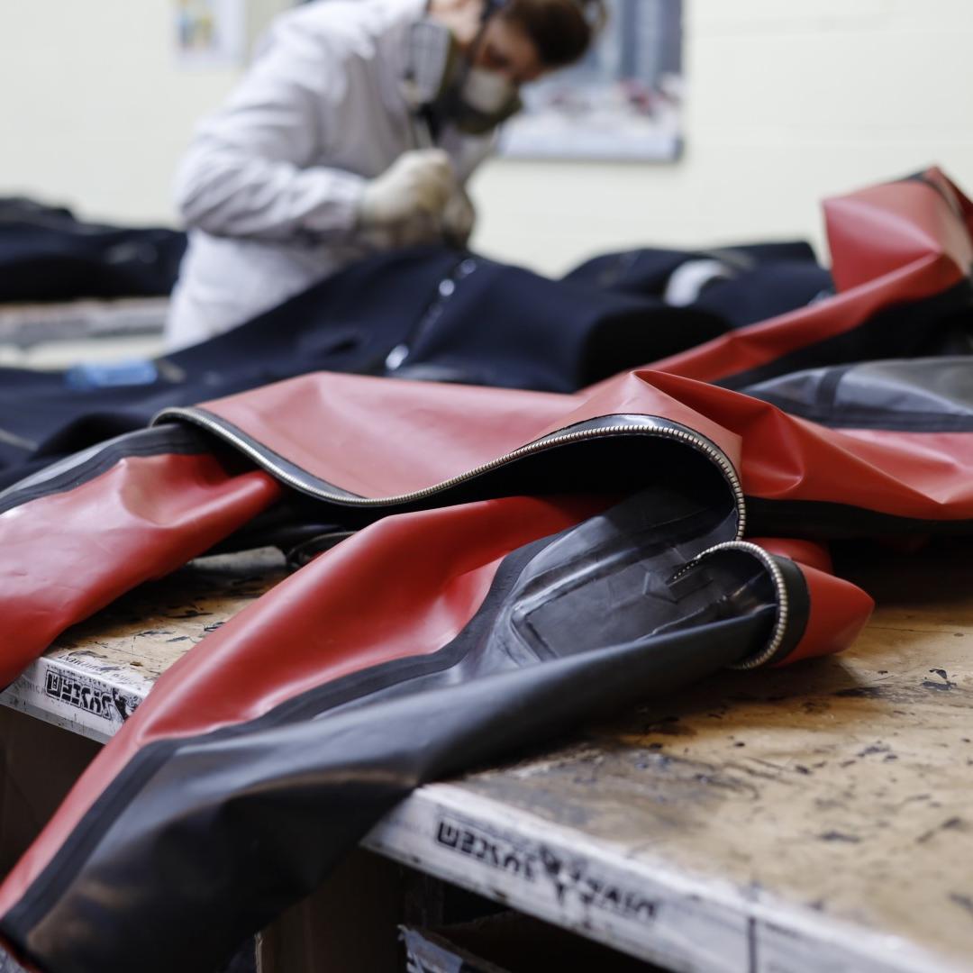 HazDry suit production at DiveSystem Tuscany