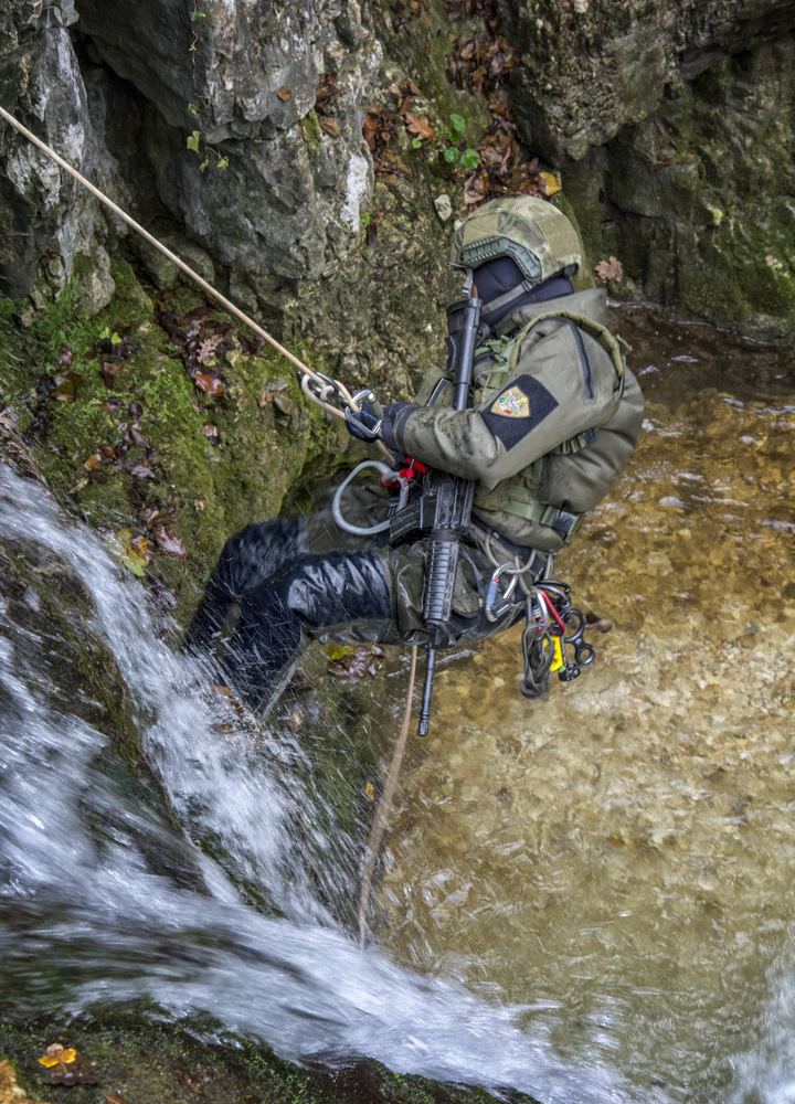 Descent down a waterfall