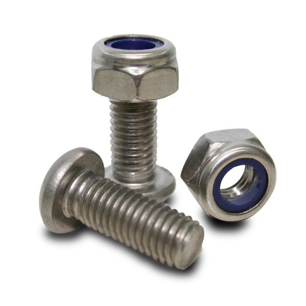 Bullone inox con dado autobloccante (coppia)