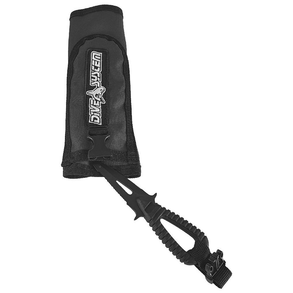 Inflator cover with knife