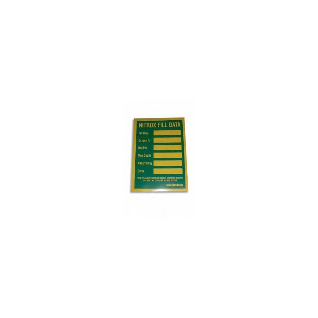 Adesivo contenuto bombola nitrox 10x14 cm