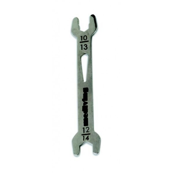 Stainless steel spanner, 10-12-13-14 mm. Lenght 15 cm.