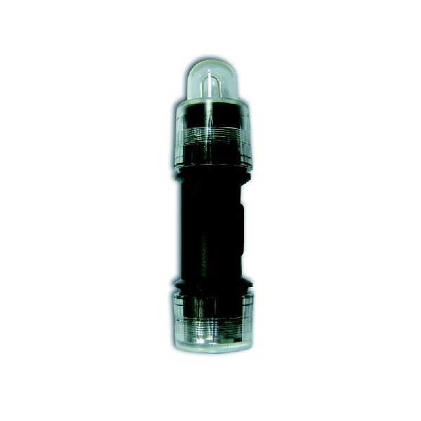 Strobe light with torch. Transparent cover