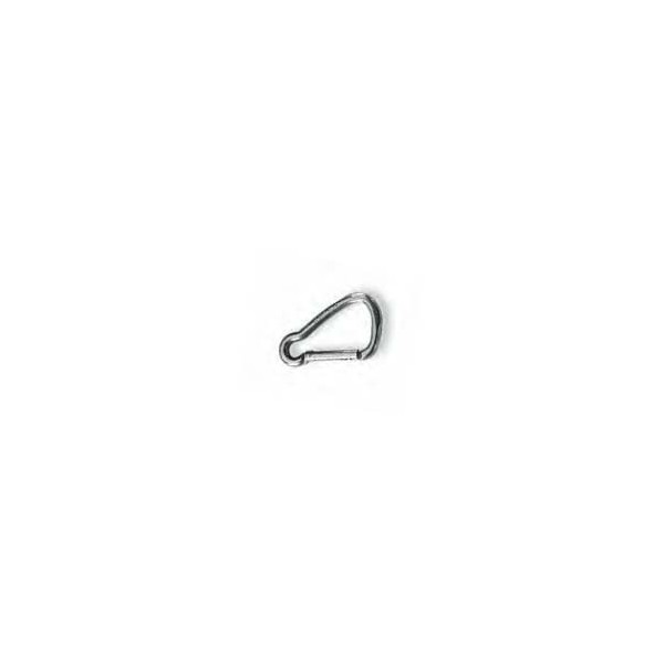 Stainless steel asymmetrical snap link.